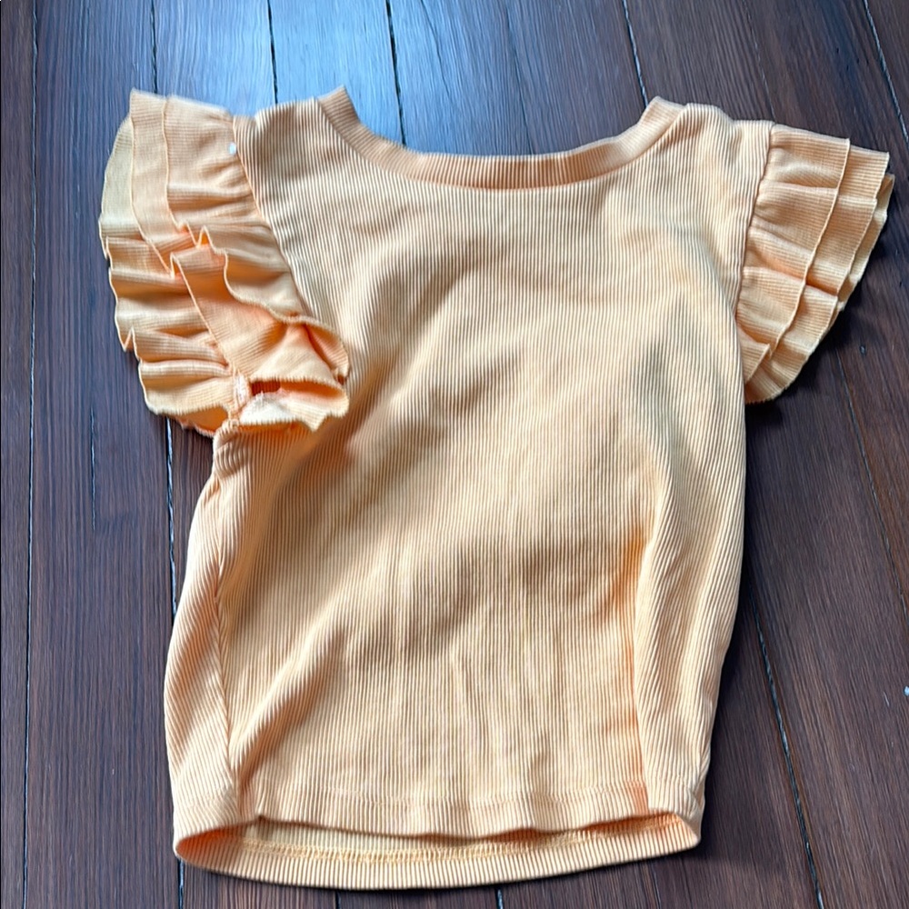Zara Orange Crop Top with Ruffled Details
